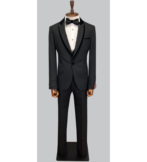 SUIT SARTORIA ÇIKMA YAKA SİYAH DAMATLIK 5538