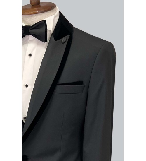 SUIT SARTORIA ÇIKMA YAKA SİYAH DAMATLIK 5538
