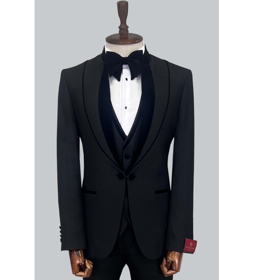 SUIT SARTORIA BLACK TUXEDO 5458