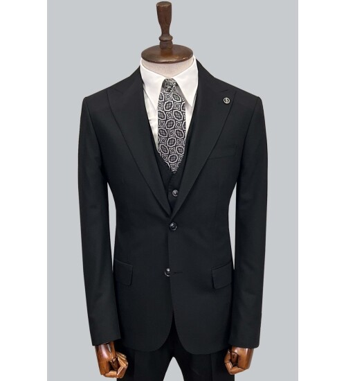SUIT SARTORIA SİYAH YELEKLİ TAKIM ELBİSE 2056