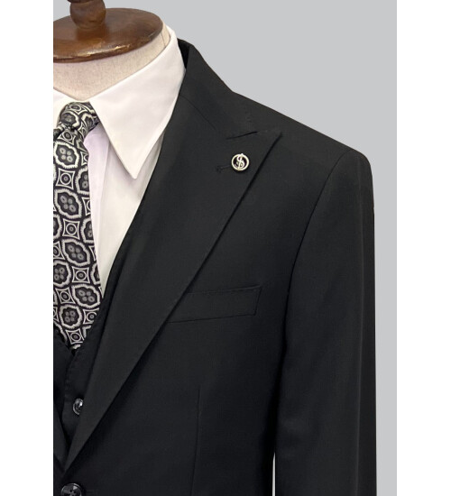 SUIT SARTORIA SİYAH YELEKLİ TAKIM ELBİSE 2056