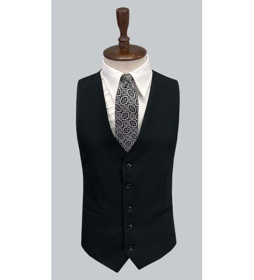 SUIT SARTORIA SİYAH YELEKLİ TAKIM ELBİSE 2056