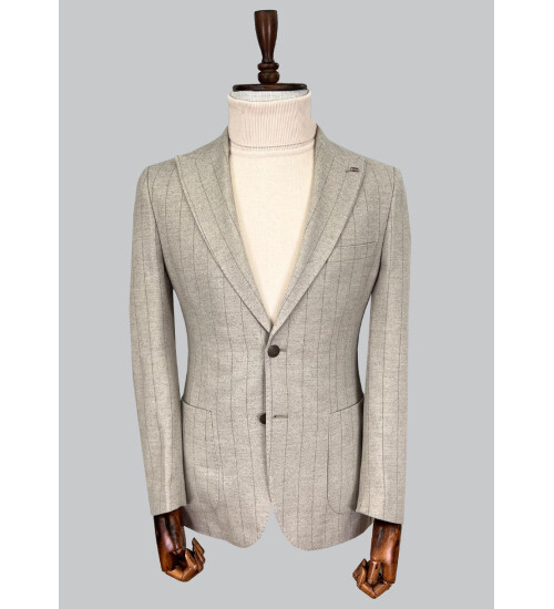 SUIT SARTORIA ÇİZGİLİ BEJ CEKET 4565