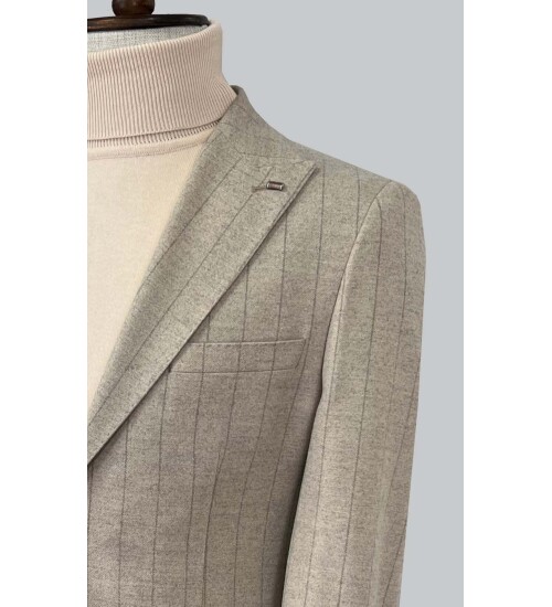 SUIT SARTORIA ÇİZGİLİ BEJ CEKET 4565