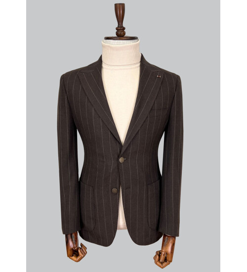 SUIT SARTORIA ÇİZGİLİ KAHVERENGİ CEKET 4565