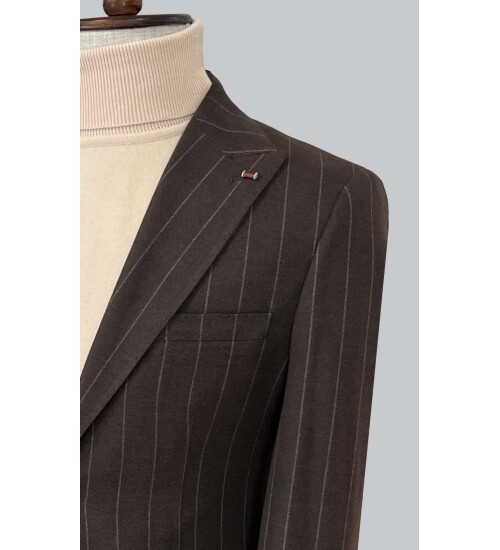 SUIT SARTORIA ÇİZGİLİ KAHVERENGİ CEKET 4565