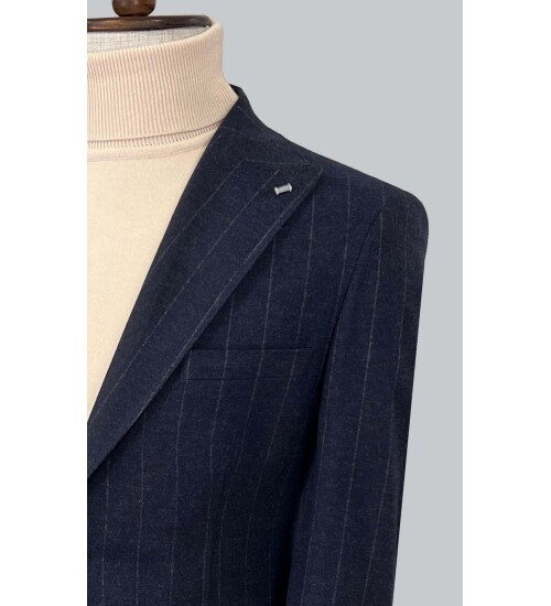 SUIT SARTORIA ÇİZGİLİ LACİVERT CEKET 4565