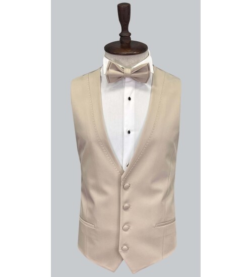 SUIT SARTORIA BEIGE REMOVABLE LAPEL TUXEDO 5641