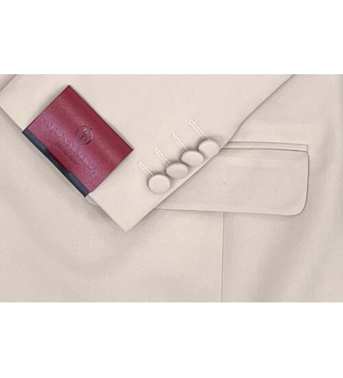 SUIT SARTORIA BEIGE REMOVABLE LAPEL TUXEDO 5641