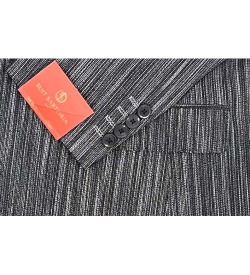 SUIT SARTORIA LINEN BLACK JACKET 4372