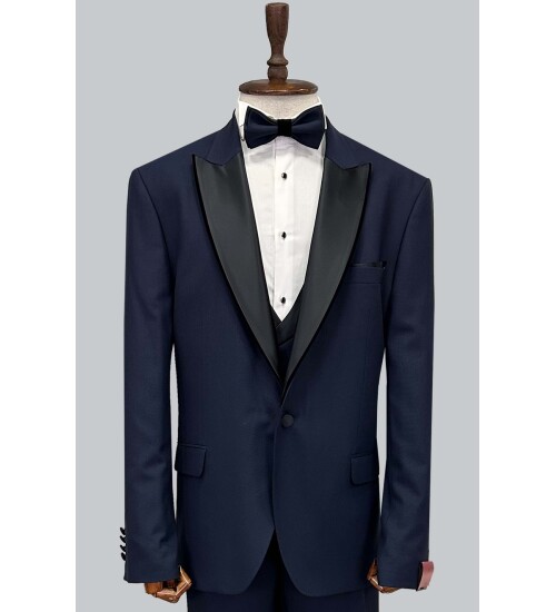 SUIT SARTORIA LACİVERT BÜYÜK BEDEN ÇIKMA YAKA DAMATLIK 5539
