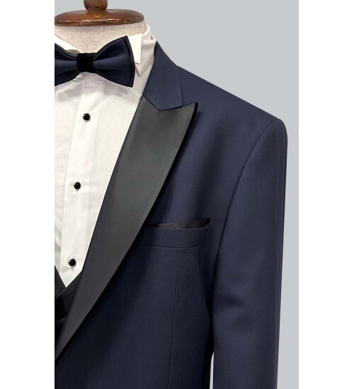 SUIT SARTORIA LACİVERT BÜYÜK BEDEN ÇIKMA YAKA DAMATLIK 5539
