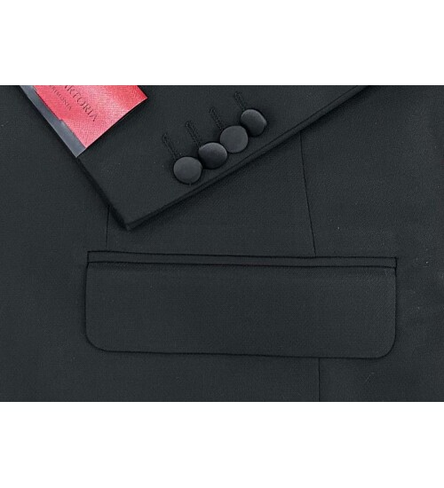 SUIT SARTORIA SİYAH BÜYÜK BEDEN ÇIKMA YAKA DAMATLIK 5539