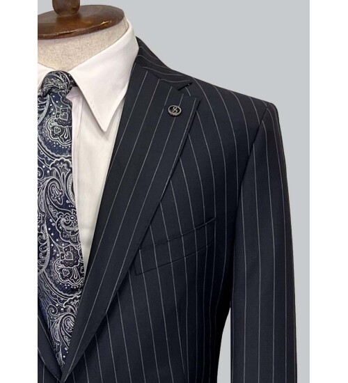 SUIT SARTORIA NAVY BLUE WOOL SUIT 2454