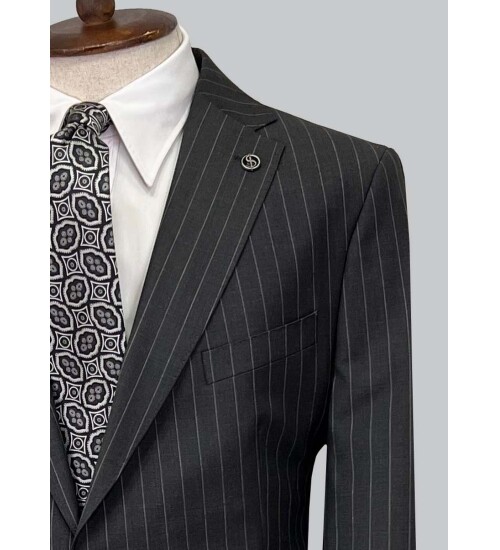 SUIT SARTORIA ANTHRACITE WOOL SUIT 2454