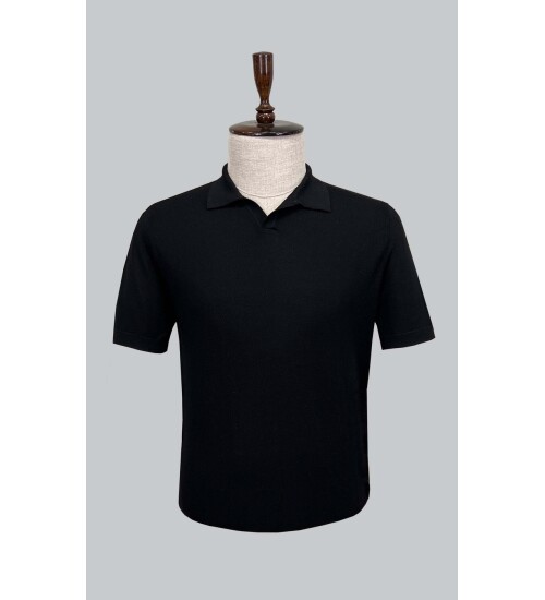 SUIT SARTORIA BLACK SHORT SLEEVE KNITWEAR T-SHIRT 9019