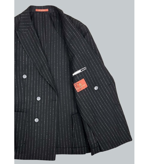 SUIT SARTORIA SİYAH KRUVAZE SİVRİ YAKA TEK CEKET 4321