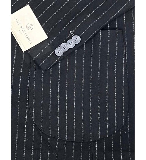SUIT SARTORIA SİYAH KRUVAZE SİVRİ YAKA TEK CEKET 4321