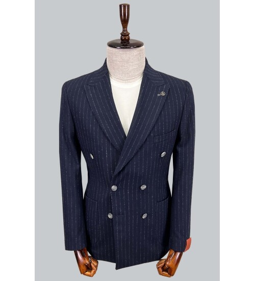 SUIT SARTORIA MAVİ KRUVAZE SİVRİ YAKA TEK CEKET 4321