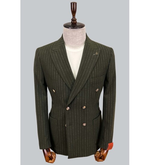 SUIT SARTORIA YEŞİL KRUVAZE SİVRİ YAKA TEK CEKET 4321