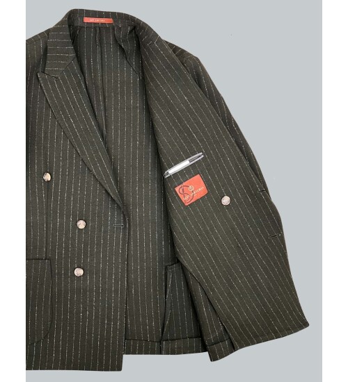 SUIT SARTORIA YEŞİL KRUVAZE SİVRİ YAKA TEK CEKET 4321