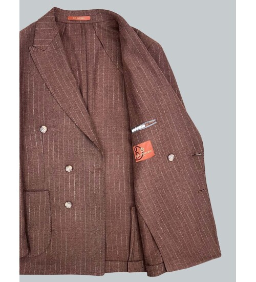 SUIT SARTORIA KAHVERENGİ KRUVAZE SİVRİ YAKA TEK CEKET 4321