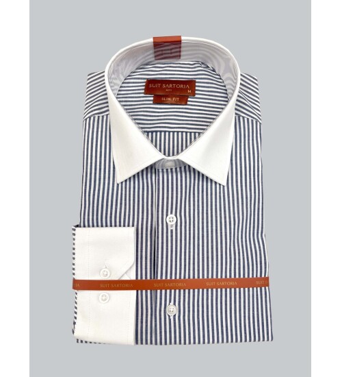 SUIT SARTORIA LACİVERT ÇİZGİLİ GÖMLEK 6055