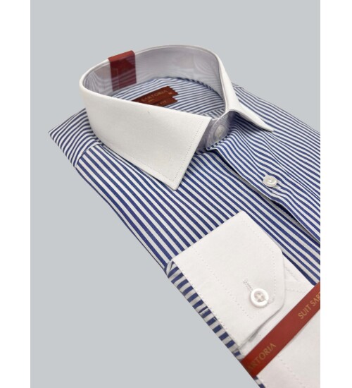 SUIT SARTORIA KOYU MAVİ ÇİZGİLİ GÖMLEK 6055