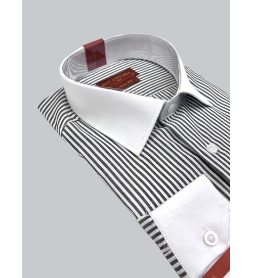 SUIT SARTORIA DARK GRAY STRIPED SHIRT 6055