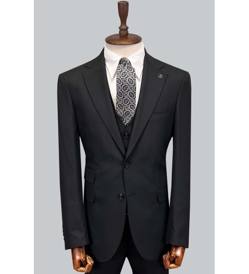 SUIT SARTORIA SİYAH YELEKLİ TAKIM ELBİSE 2944