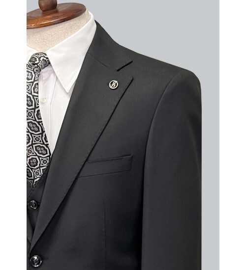 SUIT SARTORIA SİYAH YELEKLİ TAKIM ELBİSE 2944