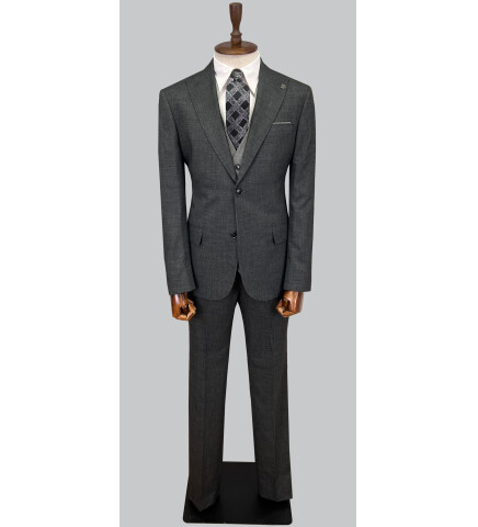 SUIT SARTORIA DARK GREY SUIT WITH DOUBLE FACED VEST 2917
