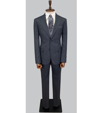 SUIT SARTORIA NAVY BLUE SUIT WITH DOUBLE FACED VEST 2917