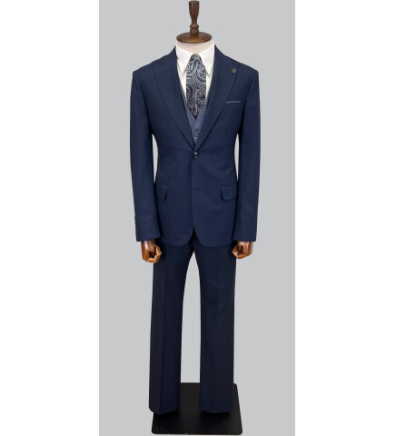 SUIT SARTORIA NAVY BLUE SUIT WITH DOUBLE FACED VEST 2917