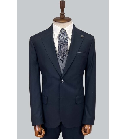 SUIT SARTORIA NAVY BLUE SUIT WITH DOUBLE FACED VEST 2917