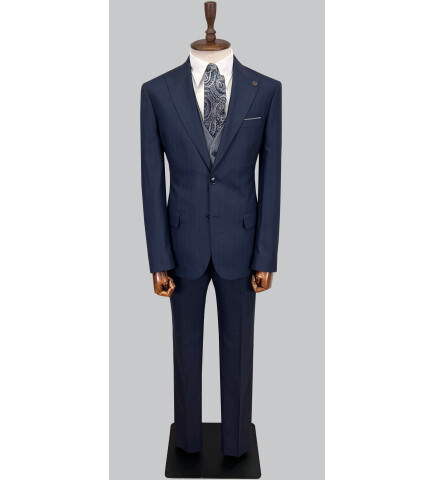SUIT SARTORIA NAVY BLUE SUIT WITH DOUBLE FACED VEST 2917