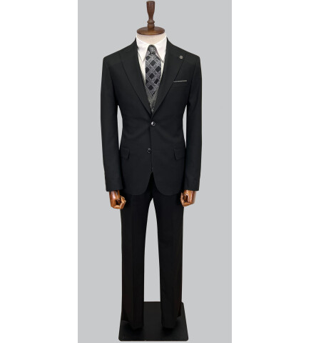 SUIT SARTORIA BLACK SUIT WITH DOUBLE FACED VEST 2917