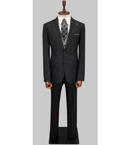 SUIT SARTORIA SİYAH ÇİFT YÖNLÜ YELEKLİ TAKIM ELBİSE 2917