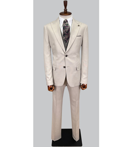 SUIT SARTORIA BEJ ÇİFT YÖNLÜ YELEKLİ TAKIM 2916