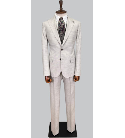 SUIT SARTORIA LIGHT GREY SUIT WITH DOUBLE FACED VEST 2916