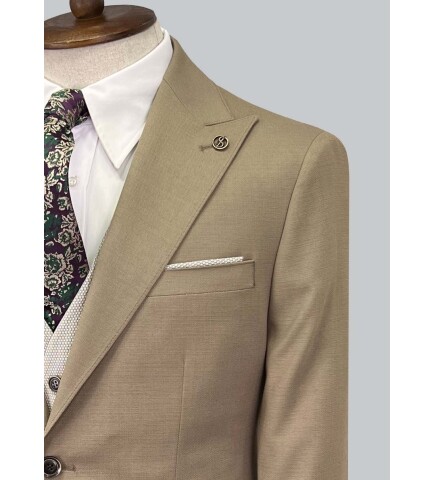 SUIT SARTORIA BROWN SUIT WITH DOUBLE FACED VEST 2917