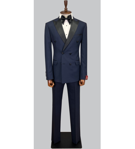 SUIT SARTORIA LACİVERT SİVRİ YAKA KRUVAZE DAMATLIK 5652