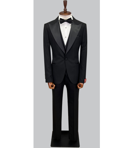 SUIT SARTORIA SİYAH SİVRİ YAKA DAMATLIK 5649