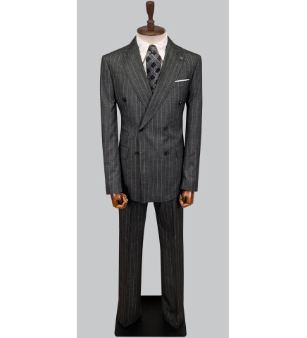 SUIT SARTORIA ÇİZGİLİ KOYU GRİ KRUVAZE TAKIM ELBİSE 2894