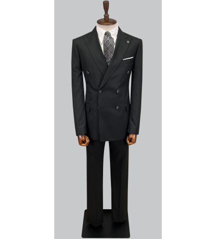 SUIT SARTORIA ÇİZGİLİ SİYAH KRUVAZE TAKIM ELBİSE 2894