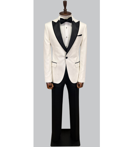 SUIT SARTORIA BEYAZ SİVRİ YAKA DAMATLIK 5643