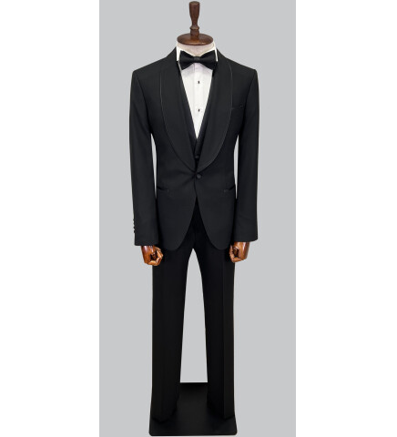 SUIT SARTORIA BLACK SHAWL LAPEL TUXEDO 5645
