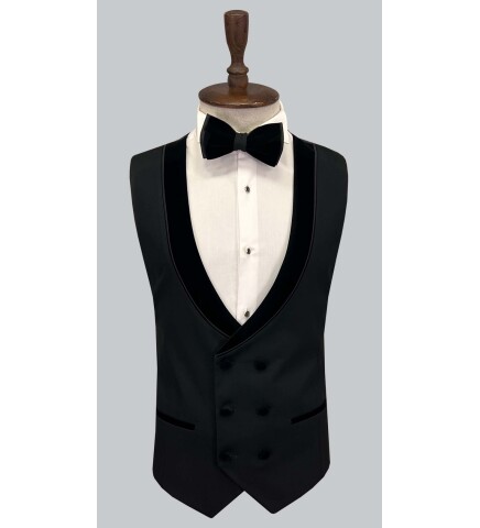 SUIT SARTORIA BLACK SHAWL LAPEL TUXEDO 5644