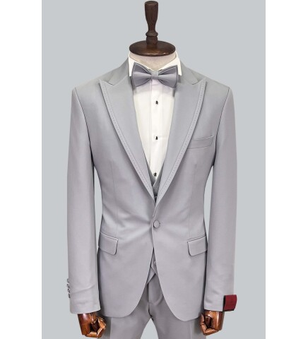 SUIT SARTORIA GREY REMOVABLE LAPEL TUXEDO 5641