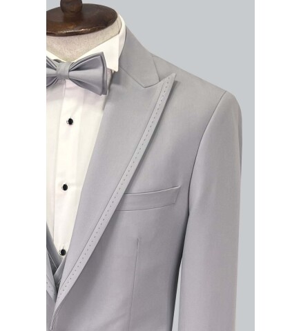 SUIT SARTORIA GREY REMOVABLE LAPEL TUXEDO 5641